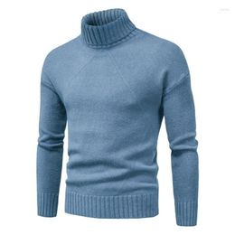 Men Knitted Sweater Winter Solid Color Turtleneck Tops Fashion Warm Comfortable Casual Long-sleeved Sweaters Wool Base Shirt1