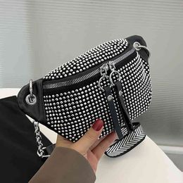 HBP Brand Fanny Pack Diamond Studded Women's Belt Bag Versatile Chest Bag Luxury Waist Bag Designer Crossbody Bags Fashion Purse 220809