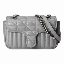 Women's shoulder bag pewter Quilted Leather microfiber lining and adjustable shoulder strap vintage silver accessories small 26cm mini 22cm 476744