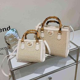 Handbags New single shoulder women's portable rattan woven straw style spring outing tote women