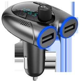 G68 Car charger bluetooth mp3 player hands-free call Dual USB C port mobile phone charging FM transmitter
