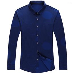 Men's Casual Shirts 2022 Long-sleeved Formal Wear Social Shirt Street Striped Dress Office Slim Clothing Fashion