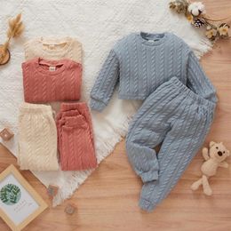 toddler pullover NZ - Clothing Sets Toddler Baby Girls 2pcs Knitted Sweater Set Infant Kids Long Sleeve Pullovers Pants Trousers Children Winter Outfi343v