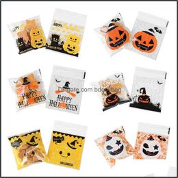 cookies packaging supplies UK - Gift Wrap 25Pc Halloween Candy Bag Plastic Snack Cookie Packaging Bags For Happy Party Decor Supplies Kids Trick Or Treat Y2 Bdesybag Dhbvh