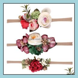 Hair Accessories Europe Infant Baby Girls Floals Headband Kids Flower Crown Pography Props Band Simation Accessory Mxhome Drop Mxhome Dhsmy