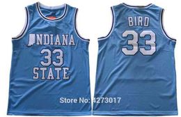 Mens State Sycamores College 33 Larry Bird Jersey 7 Basketball Springs Valley High School 1992 Dream Team Blue vest Shirt