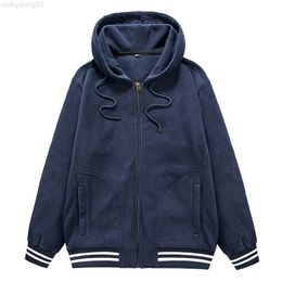 2022 Autumn and Winter Hooded Sweater Men's Solid Colour Sports Top Clothes Large Size Loose Casual Hoodie Jacket Men Y220818