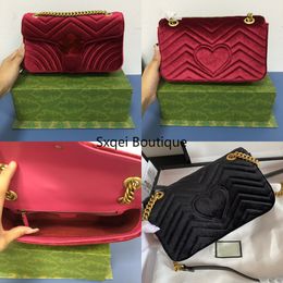 2022 Luxury Crossbody Bags for Women Bag Velvet Shoulder Bag Chain Messenger Lady Designers Luxury Handväska 26 cm Hög kvalitet