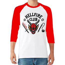 Men's T-shirts Hellfire Club T-shirt Long Sleeves Shirt Stranger Things Dustin Mike Wheeler Cosplay Hell Fire Club Long-sleeved Uniform Top Anime T Shirt 1977