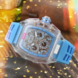 Hollowed Out Design Watch High Quality Sapphire Glass Clock Top Quartz Imported Movement Luminous Layer Sports Style Waterproof Rubber Strap Wristwatches