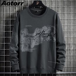 2022 Sweatshirts Men Round Neck Fashion Streetwear Hoodie Harajuku Printed Pullover Casual Tops Plus Size Mens Sweatshirt 5XL Y220818