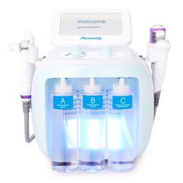 6 in 1 Hydro facial dermabrasion face lifting machine ultrasonic microcurrent deep cleaning anti wrinkle jet peeling acne removal instrument