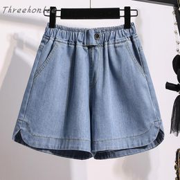 Women's Shorts 2022 Summer Korean Fashion Women Denim Jeans High Waist Loose Wide Leg Short Female Plus Size Jean