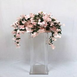 Wedding Decoration mirror bottom acrylics Flower Stand Crystal vase Flowers Stands clear Acrylic Centerpiece Flower column imake410