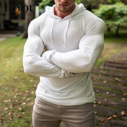 Autumn Winter Warm Turtleneck Hooded Sweater Men Slim Fit Male Pullover Solid Hoodies Classic Sweter Men Knitwear Pull Homme 220818