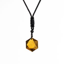 Gold Colour Obsidian Hexagram Necklaces Women Nature Energy Stone Pendant Star Of David Strands Lucky Love Men Jewellery