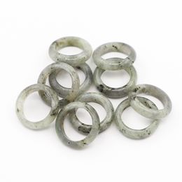 Fashion Natural Stone Labradorite Rings Unisex Created Circle Finger Reiki Jewelry Gifts