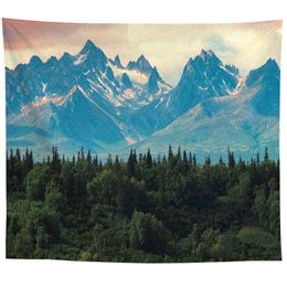 Wall Hanging Tapestries Psychedelic Nature Mountain Seascape Fog Forest Landscape Printed Tapestry Living Room Bedroom Home Decor J220804