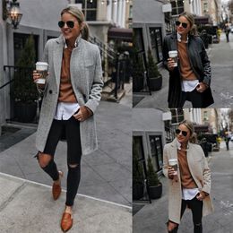 Chic Women Trench Coat Casual s Jacket Blazer Autumn Female Long Suit Jackets Stylish Ladies 220819