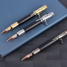 Diy Gun Metal Bolt Action Pen Antique Solid Brass Bullet Rifle Clip Ball Pens Personalised Logo Man Cool Gifts
