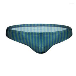 Sexy Male Striped Swimwaer Briefs Low Rise Men's Nylon Bikini Swimsuit Brief Plus Size Elastic Sunga Mens Swimming Surfing Wear