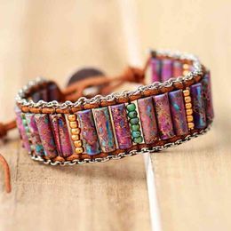 Bangle Designer High End Leather Wrap Bracelet Chain Weaving Statement Wristband Cuff Jewellery Holiday Gifts for Women