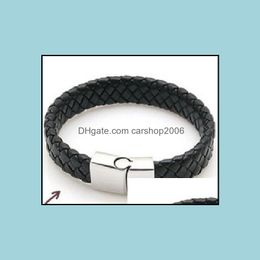 Other Bracelets Braided Leather Clasp Bangles Rope Chain Punk Wristband Magnetic Bracelet Drop Delivery 2021 Jewelry Carshop2006 Dhjoh