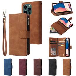 Magnetic Flip leather phone cases with Zipper for Samsung Galaxy A51, A71, 5G, and More - A10S, B20S A20E, C31, G21S S10 Plus, Redmi Note11 Pro, Note 11S Google Pixel 7, 6, 7A - Business Wallet Shell