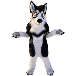 Performance Long Fur Husky Dog Mascot Costumes Carnival Hallowen Gifts Unisex Adults Fancy Party Games Outfit Holiday Celebration Cartoon Character Outfits