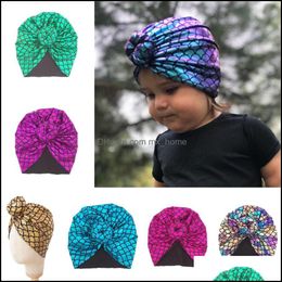 Caps Hats New Europe Infant Baby Donut Headwear Mermaid Hat Turban Headwrap Girls Children Kids Cap Beanies 15303 Drop Deliv Mxhome Dhvqn