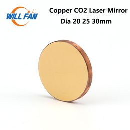 Will Fan Diameter 20 25 30mm Copper Reflect Mirror 3pcs/lot Cu Laser Mirror For Cutter Engraving Machine