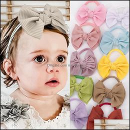 Hair Accessories 15894 Cute Infant Baby Girls Bow Headband Kids Double Layers Bowknot Hairband Children Candy Colour Bandanas H Mxhome Dhhfj