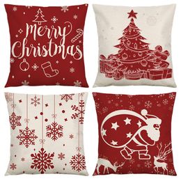 Mulit Designs Christmas Pillowcase Linen Living Room Bedroom Cushion Wholesale 45x45cm