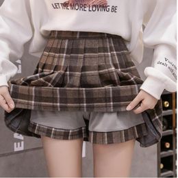 Autumnwinter skirt female hairy 100 pleated college highwaisted fashion big size aword beautiful 220818