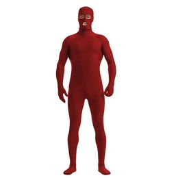 Mens Catsuit Costumes solid Colour Spandex Unitard Full Bodysuit Costume unisex jumpsuit Costumes Long Sleeve tights open eyes and mouth hole for kids adluts