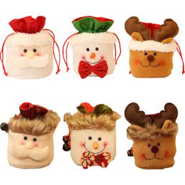 Children Linen Drawstring Apple Bag Merry Christmas Supplies Necessary Festival Sack Decoration Storage Gadgets Candy Gift Bag