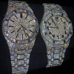 D27 Luxury Mens Watches 4130 Mouvements Montres pour hommes 3255 Montre de Luxe Mosang Stone Iced Moisanite Watch Diamond Mots
