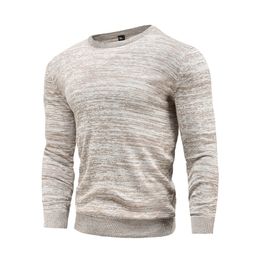 Cotton Pullover Oneck Mens Sweater Fashion Solid Colour High Quality Winter Slim Sweaters Men Navy Knitwear 220817