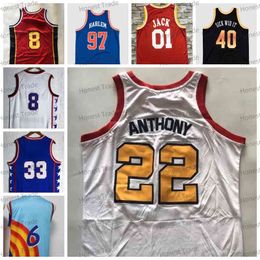 22 Anthony Mcdonald's All American Jersey White 01 Jack Red Tune Squad Blue Men basketball Jersey