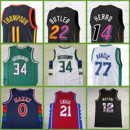 Men Iverson 75th Basketball Ja 12 Morant Blue Paul Jerseys Booker Jayson Devin Butler Doncic Herro Trae 11 Young Maxey Green Black Stitched