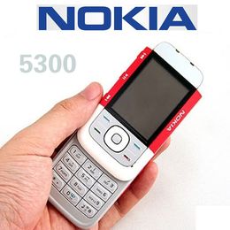 Original Refurbished Cell Phones Nokia 5300 GSM 2G Camera Bluetooth Single Sim For Elderly Student Slide Mobile Phone