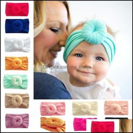 Hair Accessories Europe Infant Baby Nylon Donut Knot Headband Kids Elastic Band Children Headwear Accessory 12 Colours Mxhome D Mxhome Dhlwj