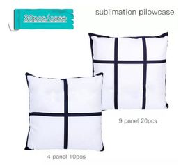 sofa pillow covers cases UK - US Warehouse DIY Sublimation 9 panels pillow cover Blank Sublimation Pillow case Cushion Cover Throw sofa pillowcases No Pillow Ins Local Warehouse