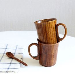 Mugs Solid Jujube Mug Wooden Coffee Beer Wood Cup Handmade Tea With Handle Home Office Restaurant El DCSMugs