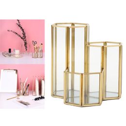 Hooks & Rails Portable Hexagonal Make UP Brush Storage Holder Cosmetic Pen Container Desktop ContainersHooks HooksHooks