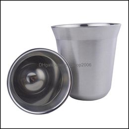 Mugs 304 Stainless Steel Double-Layer Coffee Cup Heat Insation Water Milk Drinking D1 Drop Delivery 2021 Home Garden Kitc Carshop2006 Dhn9L