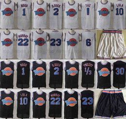 Space Jam Jersey 6 Movie Tune Squad Looney 1 Bugs Daffy Duck Bill Murray Lola Bunny TAZ Tweety Michael NCAA Basketball Shorts Black White Je