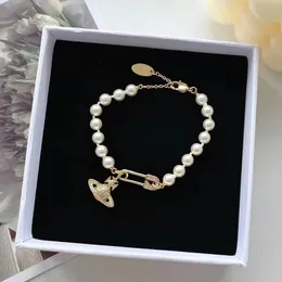 Luxe parelarmband Designer Pin Saturn kralen ketting dames diamanten sieraden hoogwaardige parels armband bruiloftsfeest Valentijnsdag