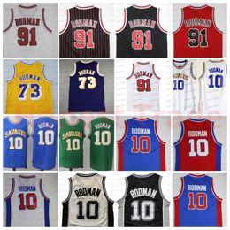 NCAA Mens Retro Jersey 91 Dennis 73 Rodman 10 Savages College Blue Yellow White Red Black Mens Clothing Summer Basketball Jerseys Vintage St