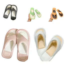 2022 slippers women's summer thick bottom flip-flops clip buckle heightened sandals wear Colour candy letters cross bun shoes flat heel designer